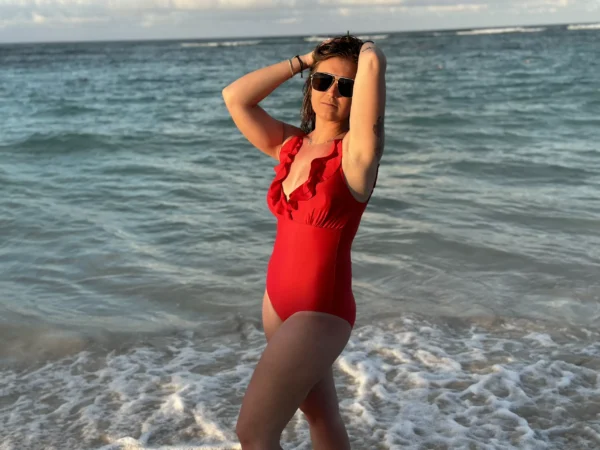 Lakyn Modeling our Red One piece