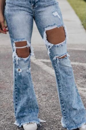 Risen High Rise Flared Jeans