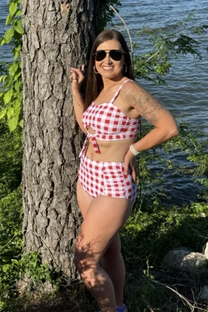 Red Checkered Bikini