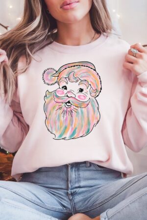 Water Colors Santa Clause Light Pink